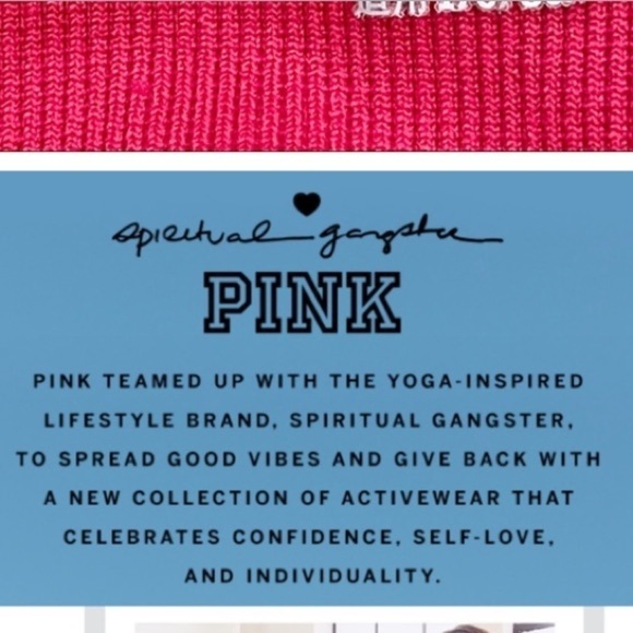 Pink VS x Spiritual Gangster high waist ribbed compression long leggings EUC - Picture 7 of 9